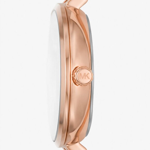 MICHAEL KORS MK4679 ROSE GOLD LOGO DIAL ROSE GOLD STAINLESS STRAP WOMENS WATCH - Picture 3 of 6